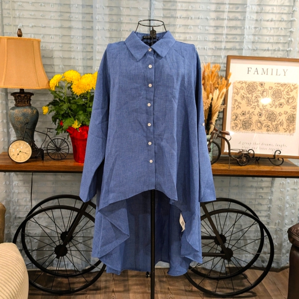 NWOT Button Up Jean Shirt